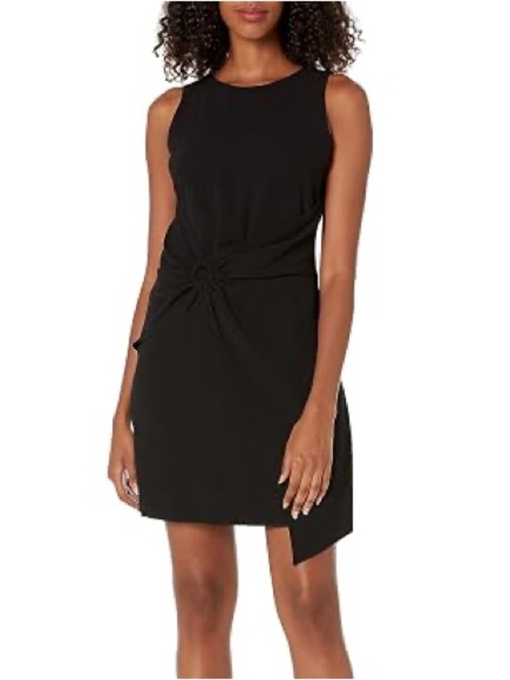 Shoshanna Black Sleeveless Knot-Front Mini Dress